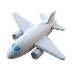 Naklejka premium White Plane Aircraft Icon 3D Rendering Isolated
