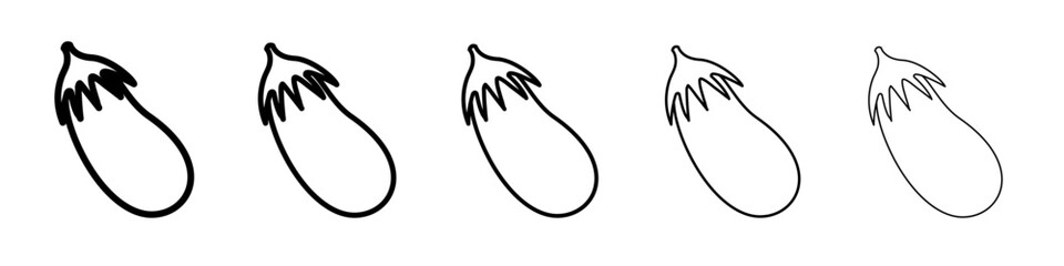 Eggplant icon vector outline symbol or illustration