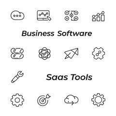 business software and saas tools icons            