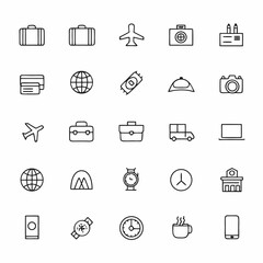 business travel gear icon set   (1)