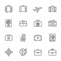business travel gear icon set                      (1)