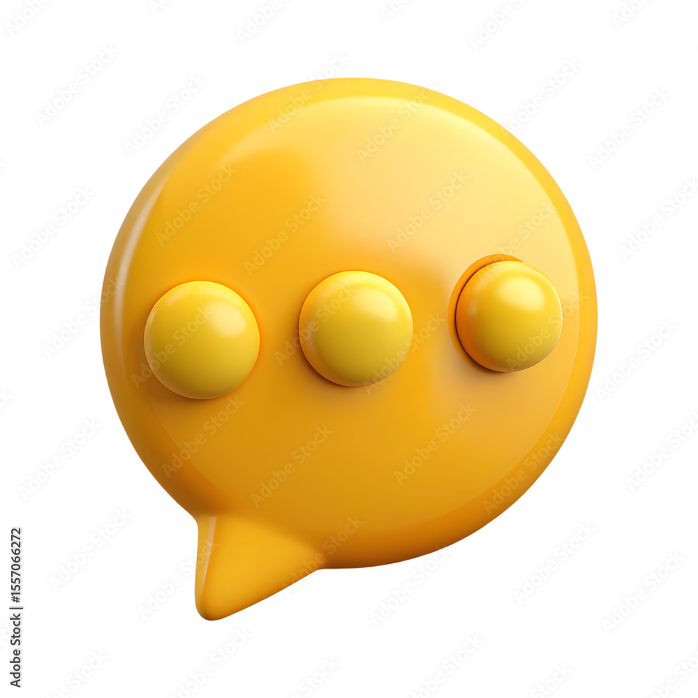Poster yellow chat bubble icon 3d rendering isolated