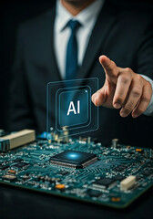 Artificial intelligence AI in semiconductor making a chip of devices