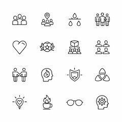diversity and inclusion icon set      