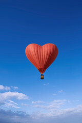 Naklejka premium 애드벌륜, 열기구, 컨셉, 사랑의 날개, 날다, 하트, 사랑을 띄우다, 신혼, 사랑을 날리다, 구름위를 나는 사랑