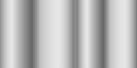 Frosted soft-glass texture with ribbed vertical gray stripes. Metallic silver polycarbonate effect forms an abstract gradient, ideal as a subtle window overlay or modern background banner.