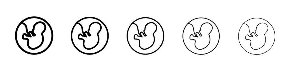 Embryo Child icon vector outline symbol or illustration