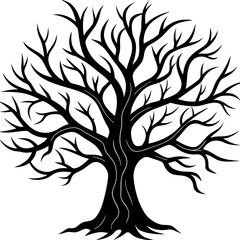 Obraz premium tree silhouette vector on white background