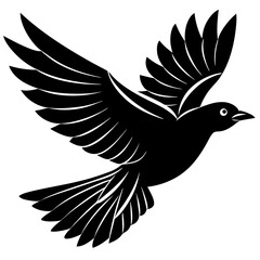 vector illustration of a bird  silhouette on white background