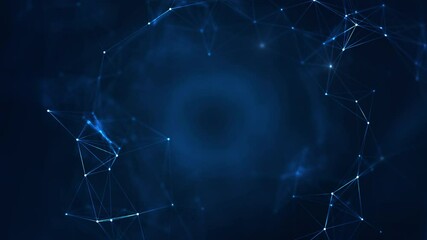 Abstract blue digital network with glowing connection points, representing data flow, global communication, technology networking, and futuristic digital infrastructure. - Powered by Adobe