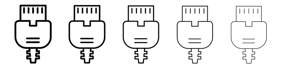 ethernet cable plug icon vector outline symbol or illustration