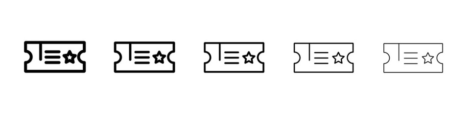 Event ticket icon vector outline symbol or illustration
