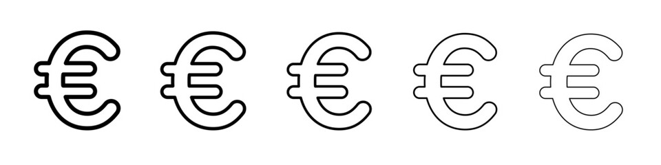 euro sign icon vector outline symbol or illustration