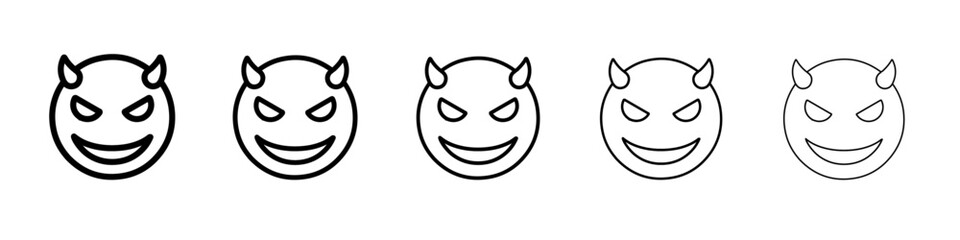 evil icon vector outline symbol or illustration