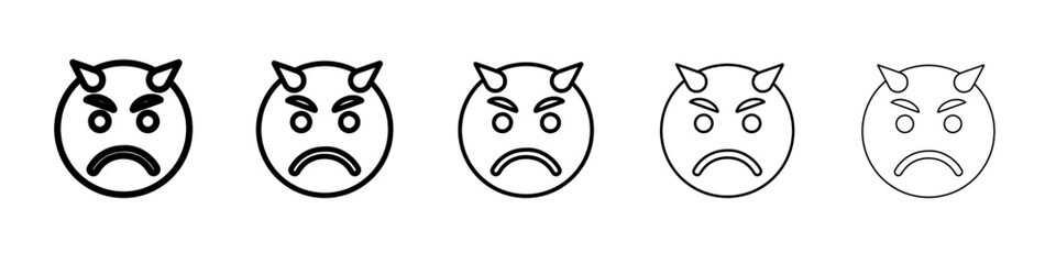 evil icon vector outline symbol or illustration