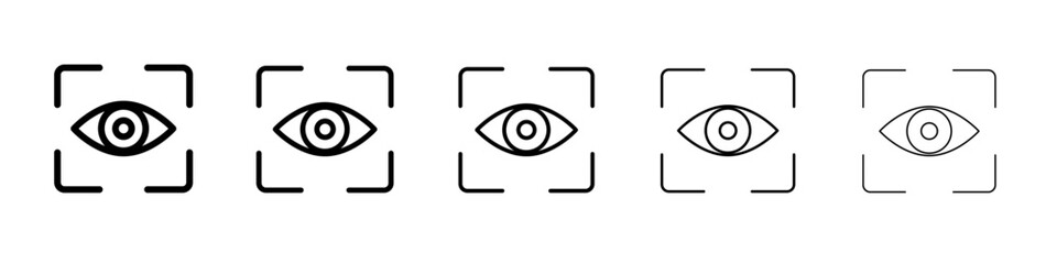 Eye scanner icon vector outline symbol or illustration