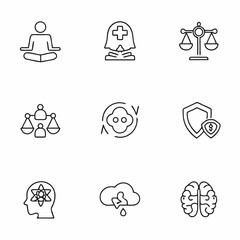 resilience and stress management icons            