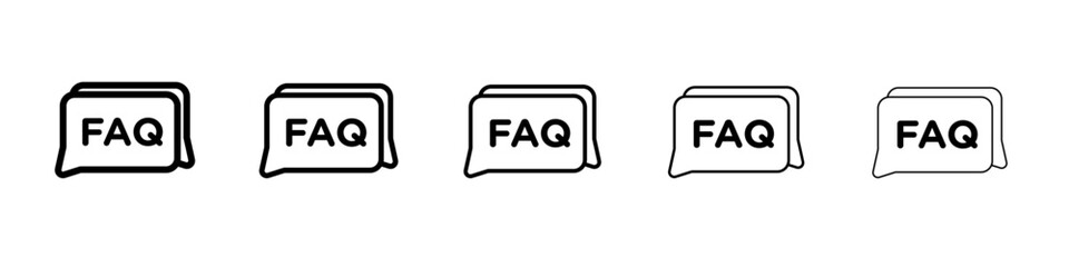 FAQs icon vector outline symbol or illustration