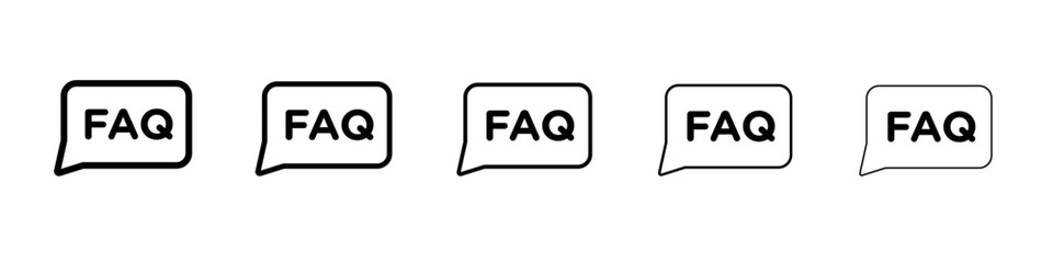 FAQ icon vector outline symbol or illustration