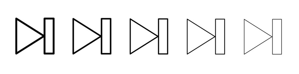 fast forward icon vector outline symbol or illustration