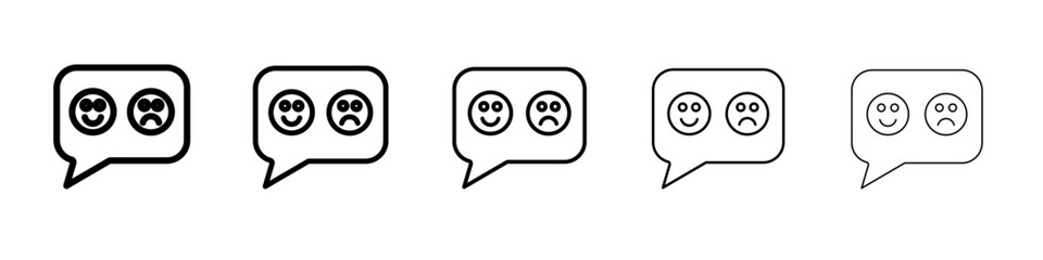 Feedback icon vector outline symbol or illustration