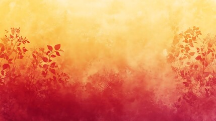 Autumn leaves with warm sunset backdrop.