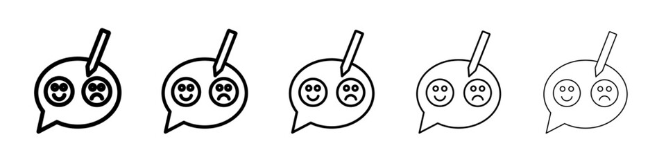 Feedback icon vector outline symbol or illustration