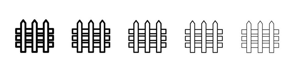 fence icon vector outline symbol or illustration