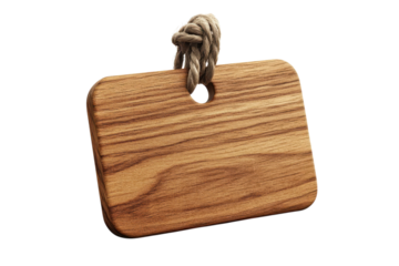 A rustic wooden cutting board hangs a symbol of culinary traditions and artisanal on transparent background