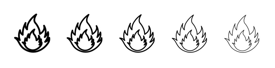 fire icon vector outline symbol or illustration