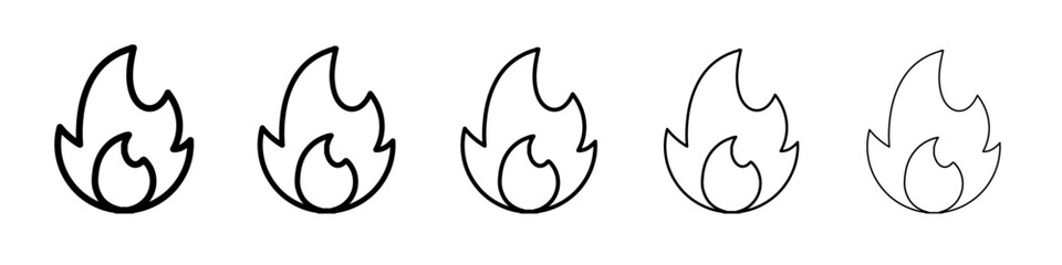 fire icon vector outline symbol or illustration