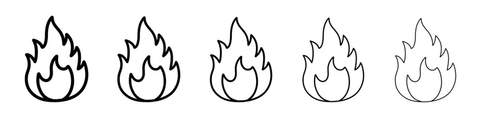 fire icon vector outline symbol or illustration