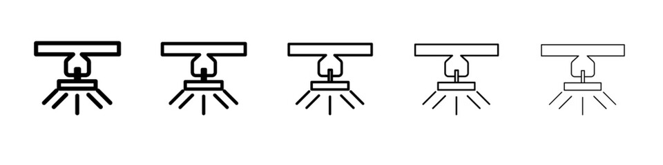 fire sprinkler icon vector outline symbol or illustration