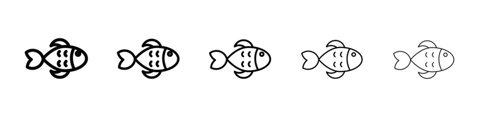 Fish icon vector outline symbol or illustration