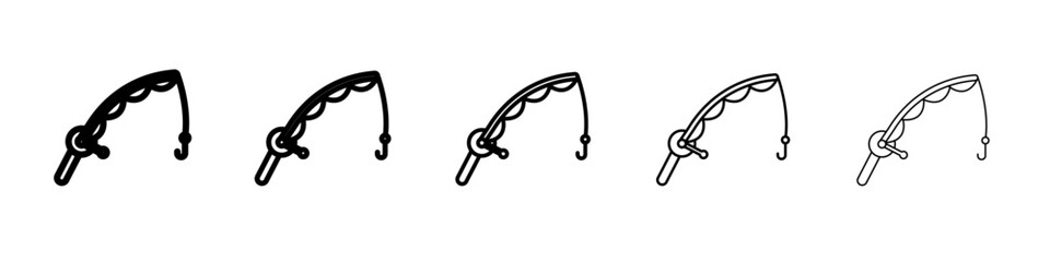 fishing rod icon vector outline symbol or illustration