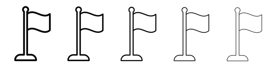 Flag icon vector outline symbol or illustration