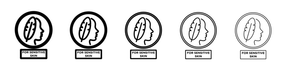 For sensitive skin icon vector outline symbol or illustration
