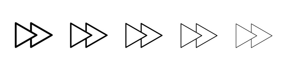 forward fast icon vector outline symbol or illustration