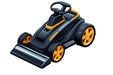 Fototapeta premium A sleek futuristic lawn mower promises a tidy modern garden ready to impress the neighbors on transparent background