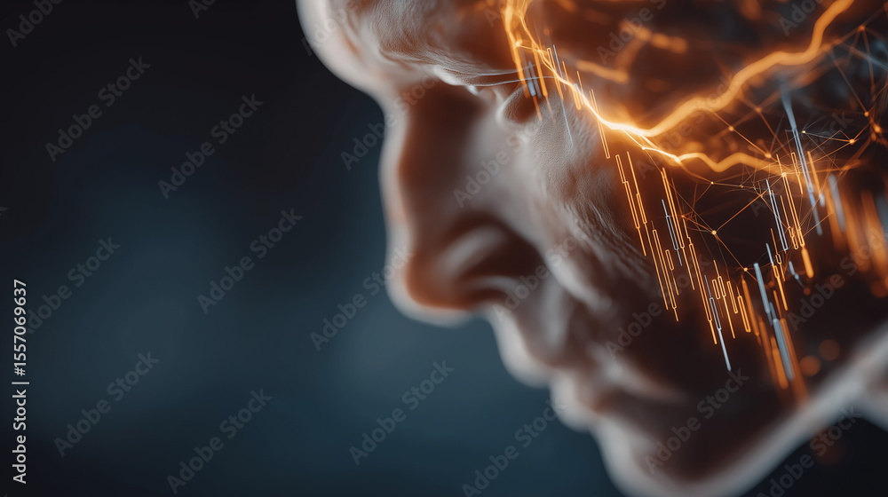Poster brainstorm of thought: a captivating visual exploration of the human brain in action, showcasing the