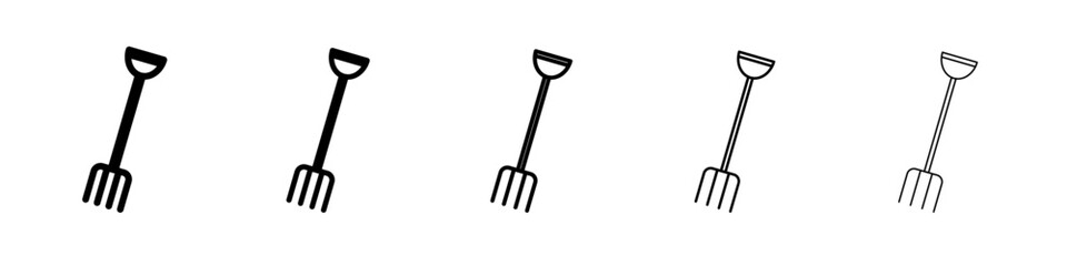 Garden fork icon vector outline symbol or illustration