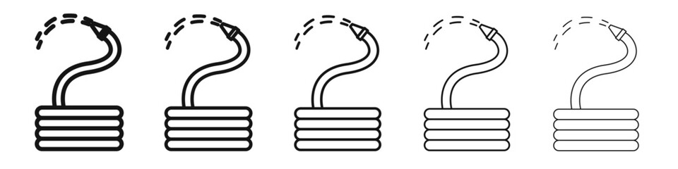 garden hose icon vector outline symbol or illustration