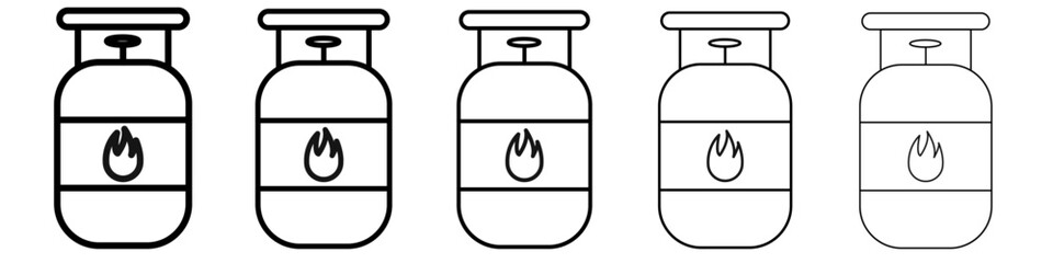 Gas cylinders icon vector outline symbol or illustration