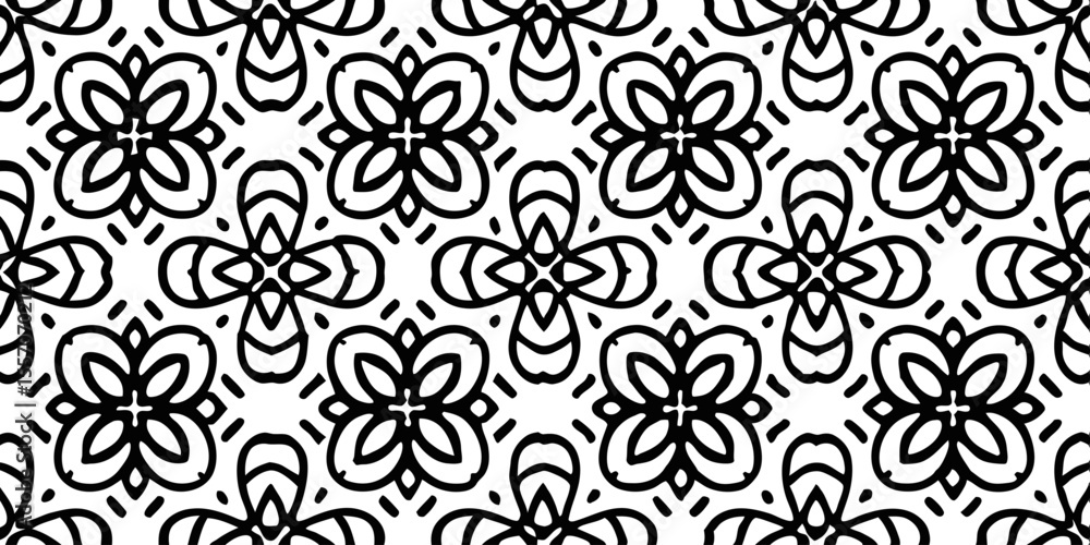 Aufkleber intricate floral design pattern: a mesmerizing pattern of interwoven floral elements forming a seaml