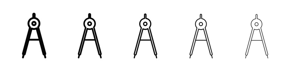 geometric compass icon vector outline symbol or illustration