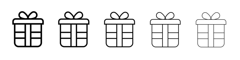 gift box icon vector outline symbol or illustration
