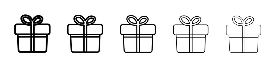 gift icon vector outline symbol or illustration