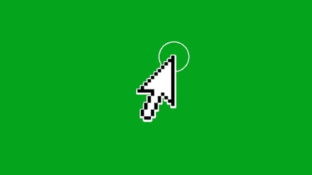click animation on green screen
