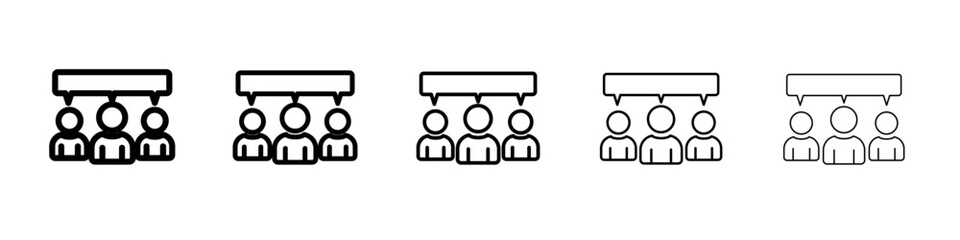 group chat icon vector outline symbol or illustration