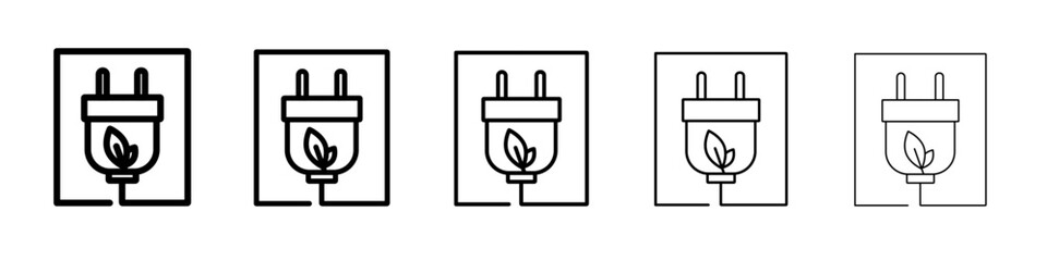 Green energy icon vector outline symbol or illustration